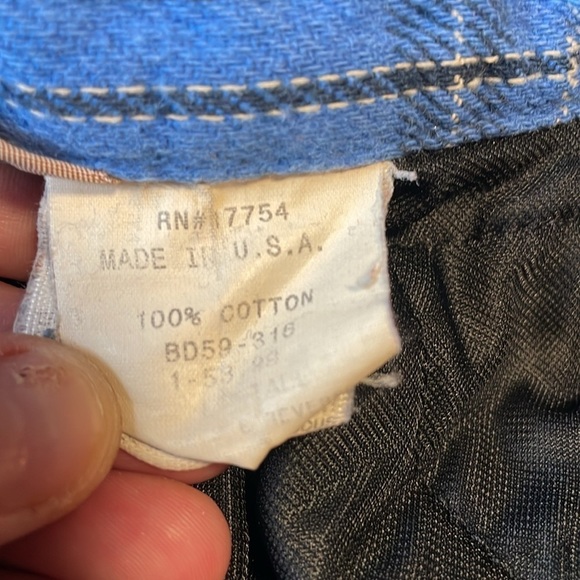 VTG Plaid Shacket XL Blue Winter Run Pockets Dad Oversized Fall Button Down Barn - Picture 12 of 15